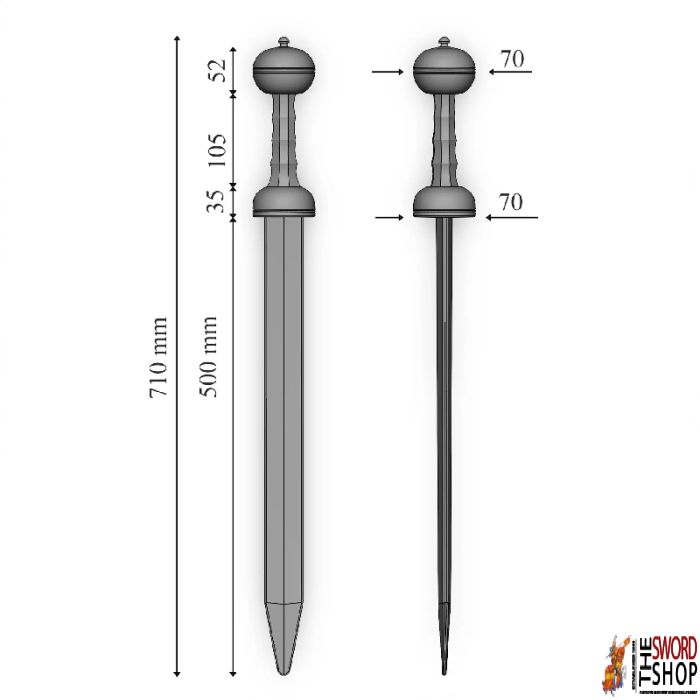 Training Gladius 'Pompeii' - 70cm (Nylon)