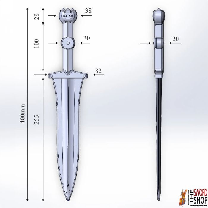 Training Pugio 'Augustan' - 40cm (Polypropylene)