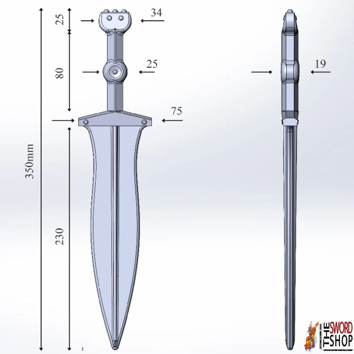 Training Pugio 'Augustan' - 35cm (Polypropylene)