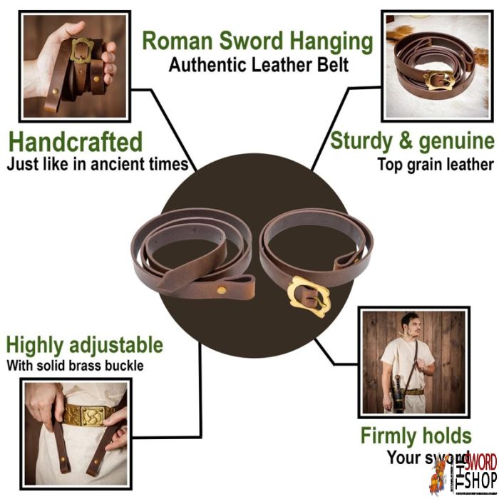 Leather Roman Baldric - Brown