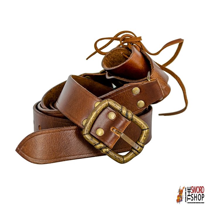 Medieval Double Wrap Sword Belt - Brown
