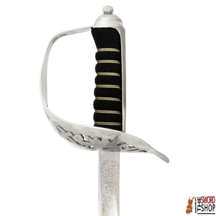Premium British Infantry Officer's Sword - CR 1897 Pattern (Leather Scabbard - Brown)