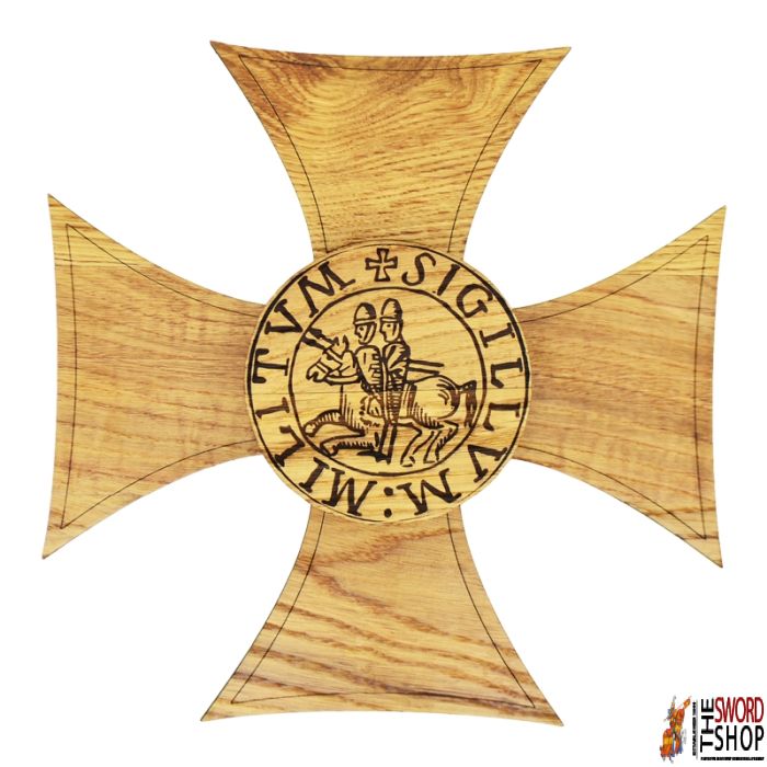 Templar Cross Sword Wall Mount - Oak
