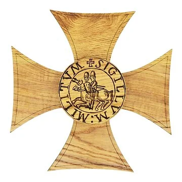 Templar Cross Sword Wall Mount - Oak